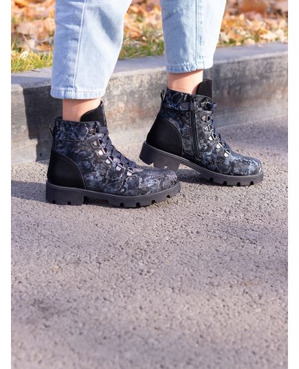 Зимові черевики для дівчаток Theo Leo синього кольору, Колір: синій/змія, Розмір: 31, зображення 3