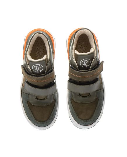 Детские демисезонные ботинки Theo Leo разноцветные, Цвет: хакі/помаранчевий, Размер: 31, изображение 4