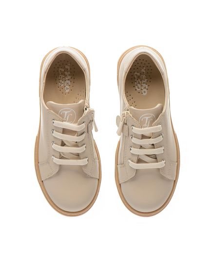 Кеди для дівчаток Theo Leo бежевого кольору, Колір: бежевий, Розмір: 26, зображення 3