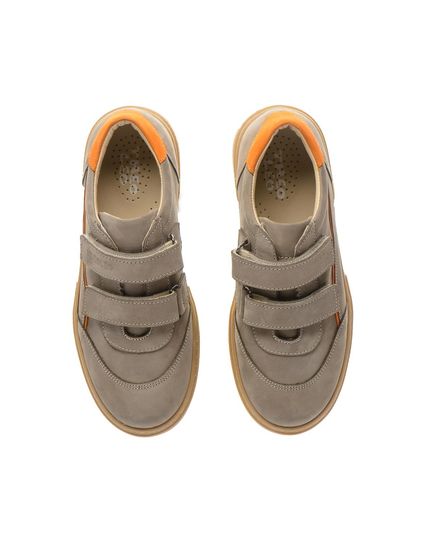 Кеды детские Theo Leo бежевого цвета, Цвет: сірий/помаранчевий, Размер: 32, изображение 4