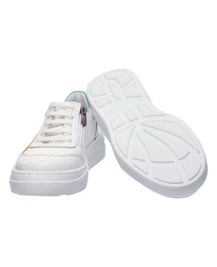 Кеди дитячі Theo Leo білого кольору, Колір: білий/жовтий/зелений, Розмір: 33, зображення 2