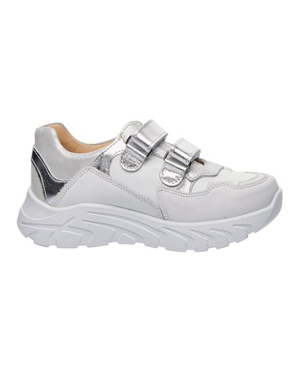 Кросівки для дівчаток Theo Leo білого кольору, Колір: білий/срібний, Розмір: 28, зображення 3