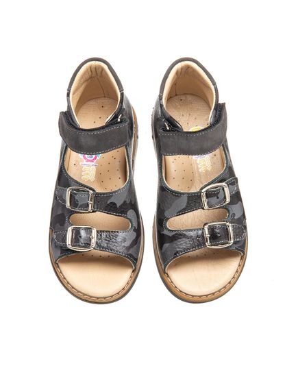 Босоножки для мальчиков Theo Leo серого цвета, Цвет: сірий/камуфляж, Размер: 25, изображение 3