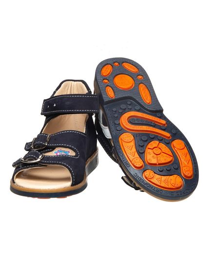 Босоножки для мальчиков Theo Leo темно-синего цвета, Цвет: т.синій/білий, Размер: 23, изображение 2