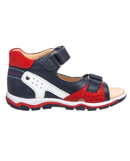 Босоніжки для хлопчиків Theo Leo різнокольорові, Колір: т.синій/білий/червоний, Розмір: 28, зображення 4