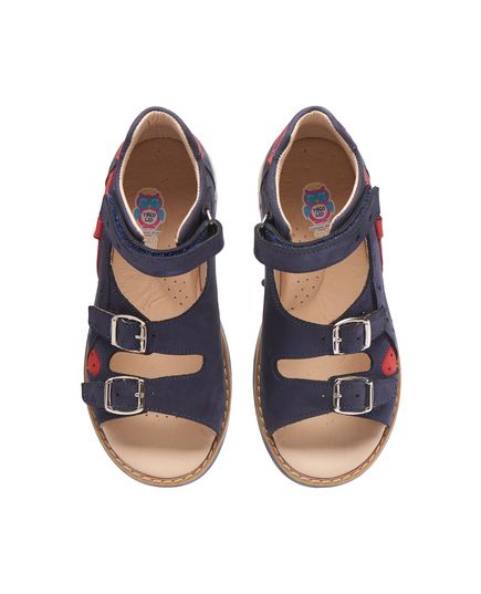 Босоніжки для хлопчика Theo Leo темно-синього кольору, Колір: т.синій/червоний, Розмір: 28, зображення 3