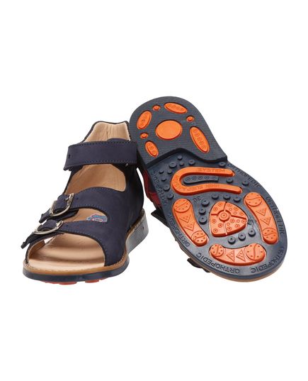 Босоніжки для хлопчика Theo Leo темно-синього кольору, Колір: т.синій/червоний, Розмір: 28, зображення 2