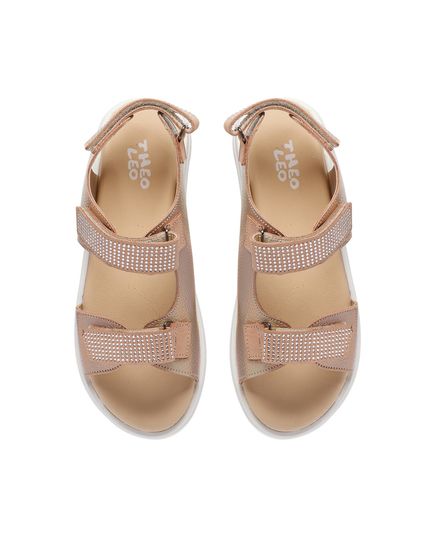 Босоніжки для дівчаток Theo Leo рожевого кольору, Колір: пудра, Розмір: 31, зображення 3