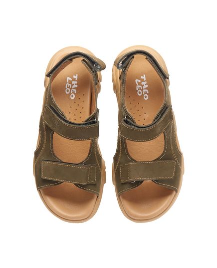 Босоніжки для хлопчиків Theo Leo хакі кольору, Колір: хакі, Розмір: 37, зображення 3