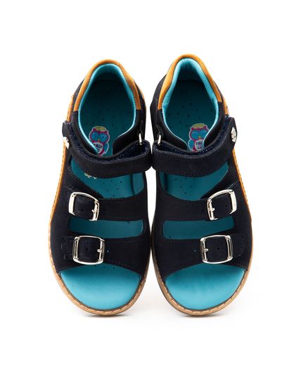 Босоножки для мальчиков Theo Leo синего цвета, Цвет: синій/рудий, Размер: 21, изображение 4