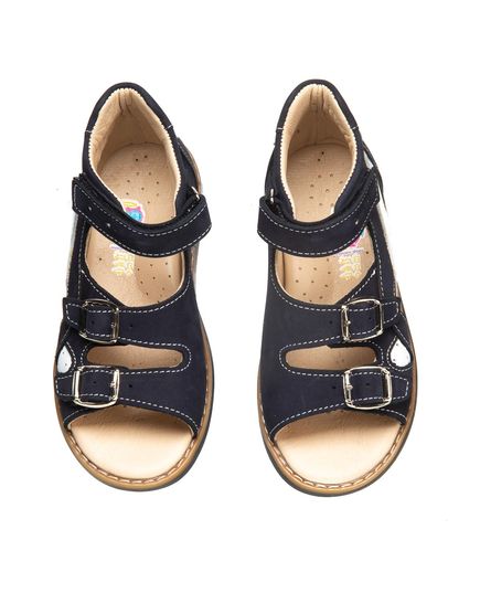 Босоножки для мальчиков Theo Leo темно-синего цвета, Цвет: т.синій/білий, Размер: 23, изображение 4