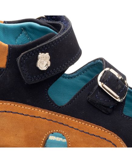Босоножки для мальчиков Theo Leo синего цвета, Цвет: синій/рудий, Размер: 21, изображение 3