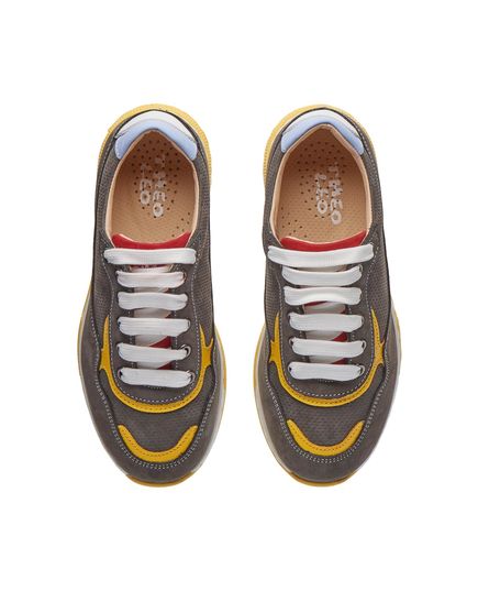 Кросівки дитячі Theo Leo сірого кольору, Колір: т.сірий/жовтий, Розмір: 31, зображення 4