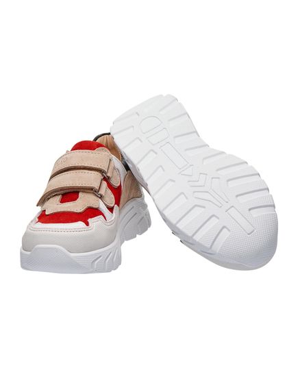 Кросівки для дівчаток Theo Leo червоно-бежевих кольорів, Колір: білий/червоний/бежевий, Розмір: 26, зображення 4