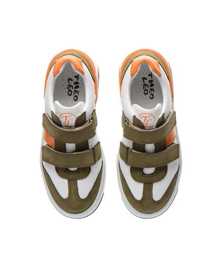 Кеды для мальчиков Theo Leo белого и хаки цветов, Цвет: білий/хакі, Размер: 27, изображение 3