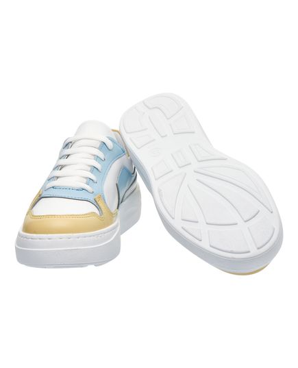 Кеди дитячі Theo Leo білого, блакитного та жовтого кольорів, Колір: білий/жовтий/блакитний, Розмір: 33, зображення 4