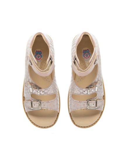 Босоніжки для дівчаток Theo Leo бежевого кольору, Колір: золотий/бежевий, Розмір: 35, зображення 3