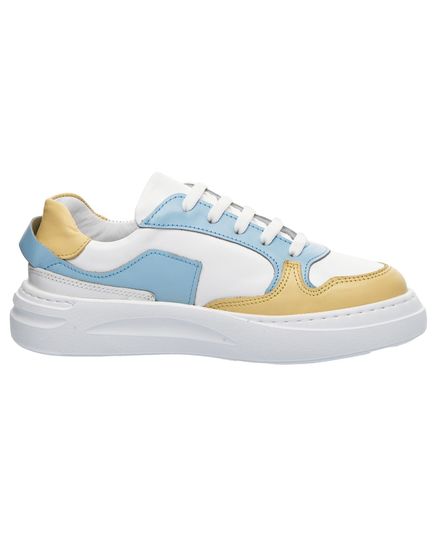 Кеди дитячі Theo Leo білого, блакитного та жовтого кольорів, Колір: білий/жовтий/блакитний, Розмір: 33, зображення 2