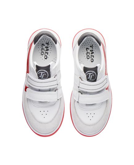 Кеды для мальчиков Theo Leo белого и красного цветов, Цвет: білий/червоний, Размер: 26, изображение 4