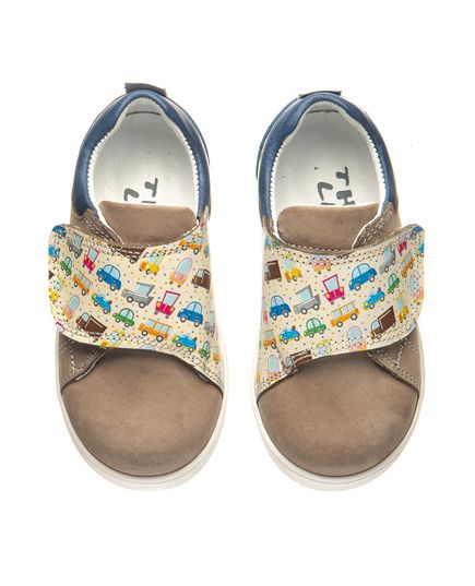 Мокасины для мальчиков Theo Leo бежевого и синего цветов, Цвет: пісочний, Размер: 20, изображение 4