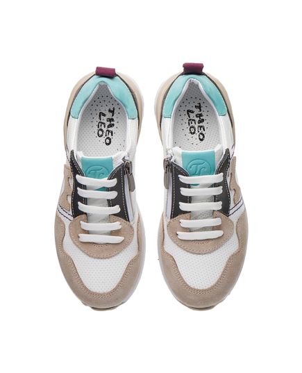 Кроссовки детские Theo Leo микс цветов, Цвет: білий/бежевий/бірюзовий, Размер: 32, изображение 2