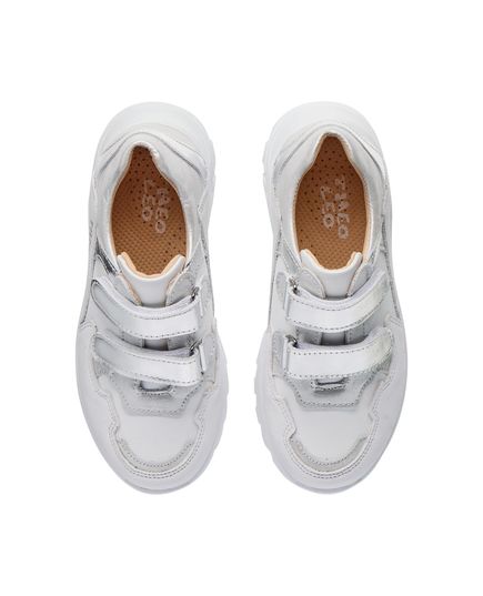 Кросівки для дівчаток Theo Leo білого кольору, Колір: білий/срібний, Розмір: 28, зображення 4