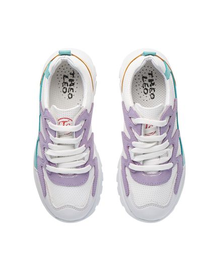 Кроссовки для девочек Theo Leo микс цветов, Цвет: білий/ліловий/жовтий/блакитний, Размер: 32, изображение 3