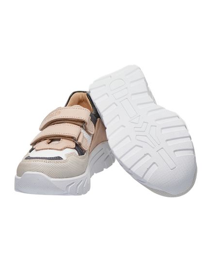 Кросівки дитячі Theo Leo бежевого і сірого кольорів, Колір: білий/сірий/пісочний, Розмір: 35, зображення 3