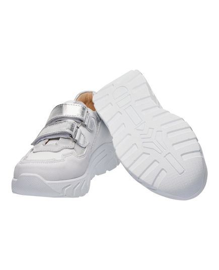 Кросівки для дівчаток Theo Leo білого кольору, Колір: білий/срібний, Розмір: 28, зображення 2