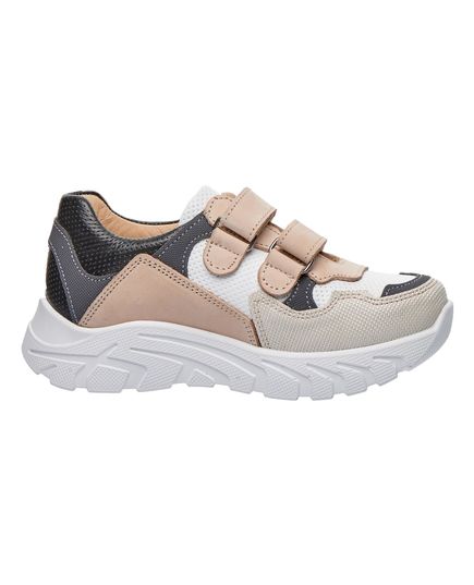 Кросівки дитячі Theo Leo бежевого і сірого кольорів, Колір: білий/сірий/пісочний, Розмір: 35, зображення 2