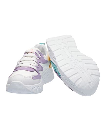 Кроссовки для девочек Theo Leo микс цветов, Цвет: білий/ліловий/жовтий/блакитний, Размер: 32, изображение 2