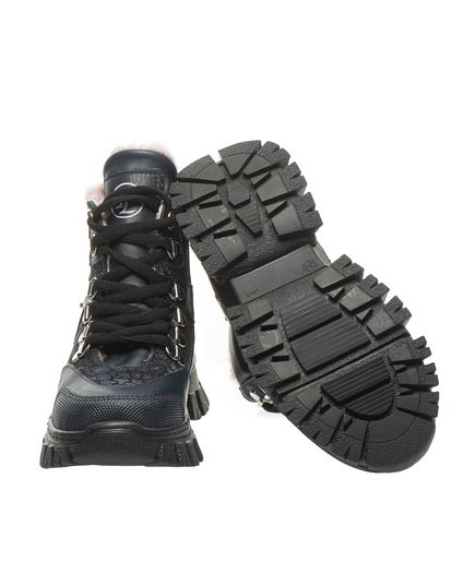 Зимові черевики для дівчаток Theo Leo синього кольору, Колір: т.синій/синій блиск, Розмір: 28, зображення 3