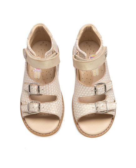 Босоножки для девочек Theo Leo бежевого цвета, Цвет: бежевий, Размер: 21, изображение 3