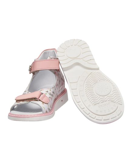 Босоніжки для дівчаток Theo Leo біло-рожевого кольору, Колір: білий/рожевий принт, Розмір: 30, зображення 3