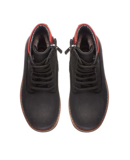 Ортопедичні зимові черевики Theo Leo чорного кольору, Колір: чорний/червоний, Розмір: 31, зображення 4