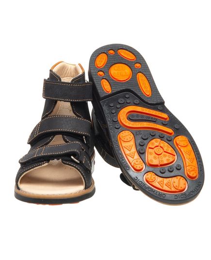 Ортопедические босоножки для мальчиков Theo Leo черного цвета, Цвет: чорний, Размер: 22, изображение 2