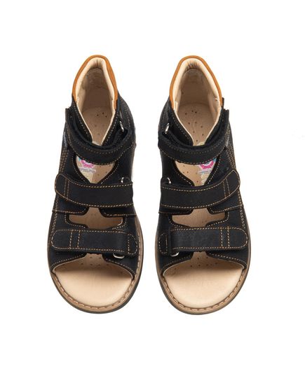 Ортопедические босоножки для мальчиков Theo Leo черного цвета, Цвет: чорний, Размер: 22, изображение 3