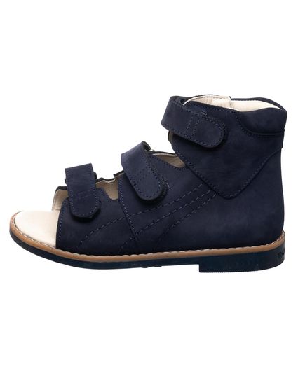 Ортопедические босоножки для мальчиков Theo Leo синего цвета, Цвет: т.синій, Размер: 21, изображение 4