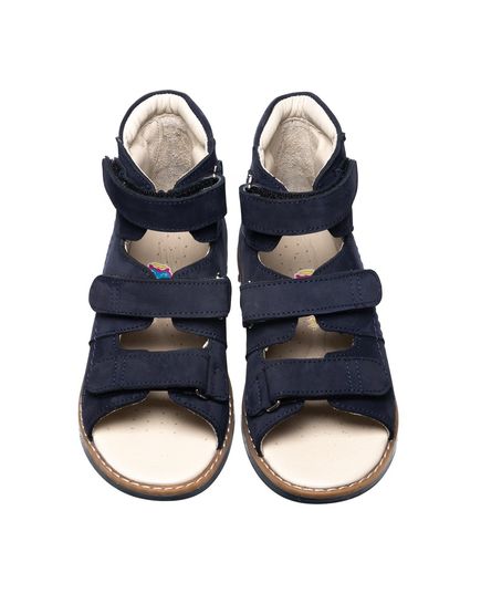 Ортопедические босоножки для мальчиков Theo Leo синего цвета, Цвет: т.синій, Размер: 21, изображение 2