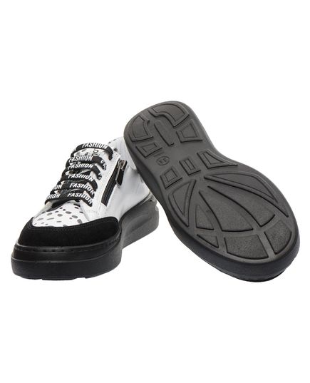 Кеди для дівчаток  Theo Leo біло-чорні, Колір: білий/прінт леопард, Розмір: 34, зображення 2