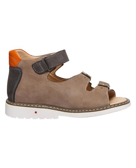 Босоніжки для хлопчиків Theo Leo різнокольорові, Колір: сірий/помаранчевий, Розмір: 26, зображення 4