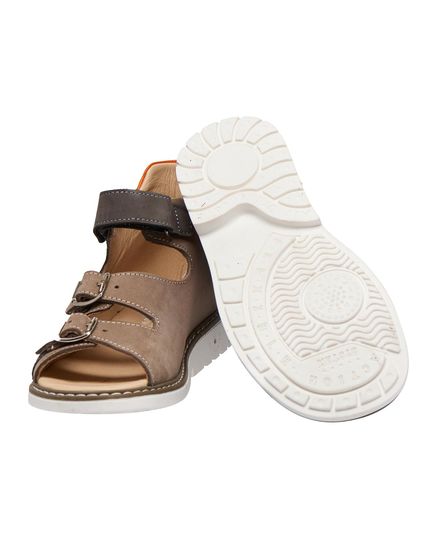 Босоніжки для хлопчиків Theo Leo різнокольорові, Колір: сірий/помаранчевий, Розмір: 26, зображення 2