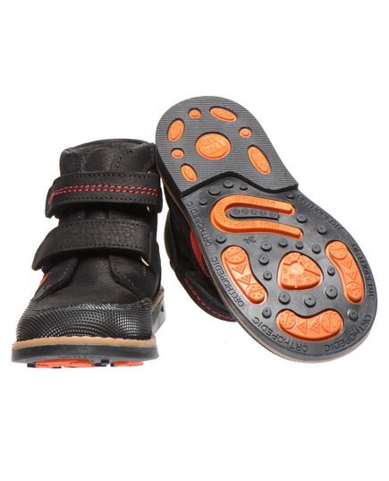 Ортопедичні черевики для хлопчиків Theo Leo чорного кольору, Колір: чорний/червоний, Розмір: 21, зображення 2