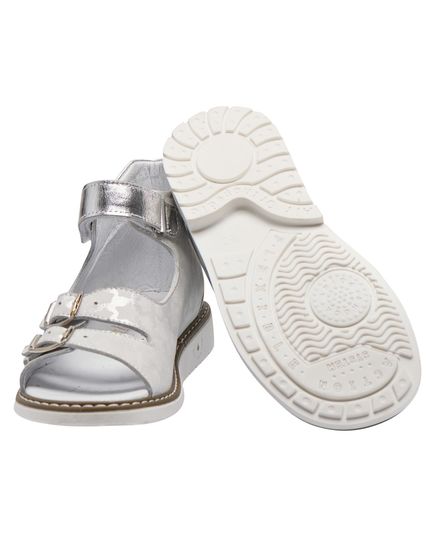 Босоніжки для дівчаток Theo Leo срібного кольору, Колір: срібний, Розмір: 27, зображення 2