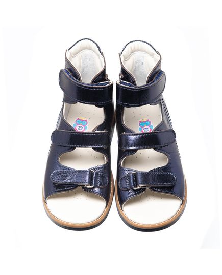 Ортопедические босоножки для девочек Theo Leo темно-синего цвета, Цвет: т.синій, Размер: 25, изображение 4