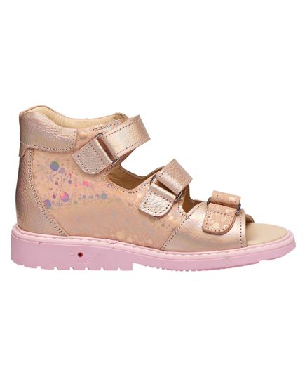 Босоножки для девочек Theo Leo розового цвета, Цвет: пудра/блиск, Размер: 21, изображение 4