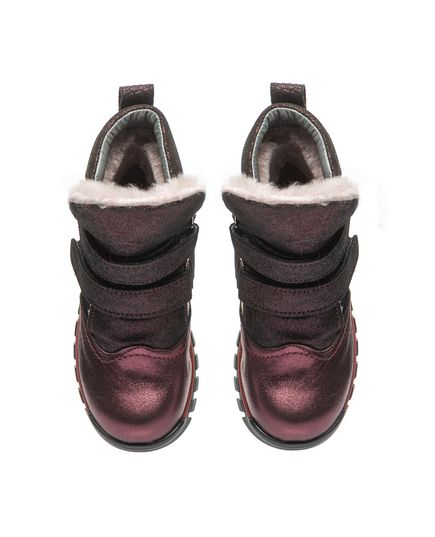Зимові черевики для дівчаток Theo Leo бордового кольору, Колір: бордовий перламутр, Розмір: 29, зображення 3