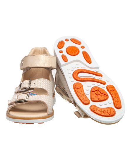 Босоножки для девочек Theo Leo бежевого цвета, Цвет: бежевий, Размер: 21, изображение 4