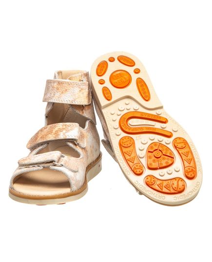 Ортопедические босоножки для девочек Theo Leo бежевого цвета, Цвет: бежевий, Размер: 29, изображение 3