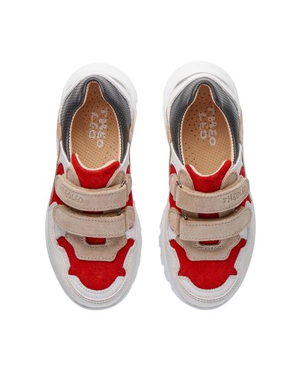 Кросівки для дівчаток Theo Leo червоно-бежевих кольорів, Колір: білий/червоний/бежевий, Розмір: 26, зображення 3